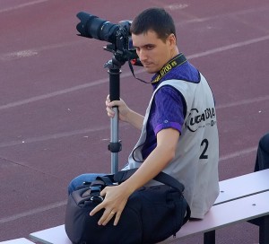 Oscar trabajando en el Ono Estadi