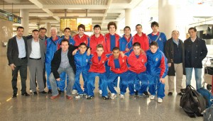 La Selección Balear a su salida hacia Galicia en el aeropuerto de Palma, esta misma mañana. Foto Pepsila